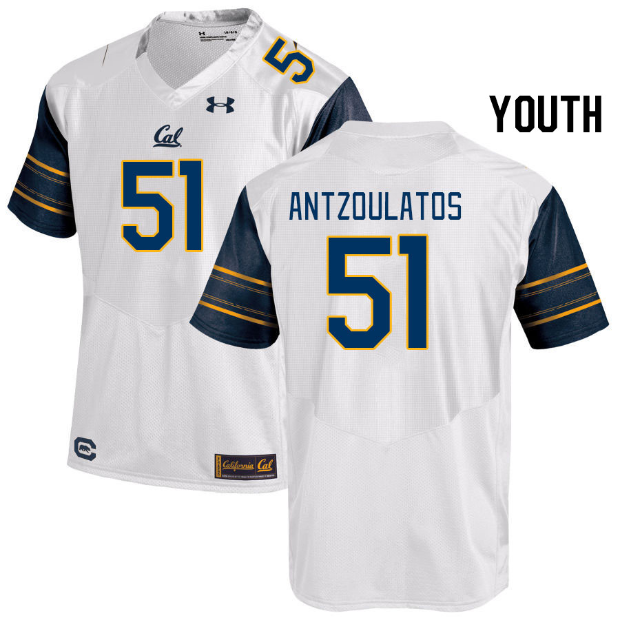 Youth #51 Blake Antzoulatos California Golden Bears College Football Jerseys Stitched Sale-White - Click Image to Close